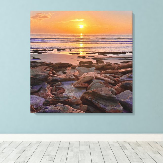 Sunrise ocean shoreline Canvas  (Insitu(Wood Floor))