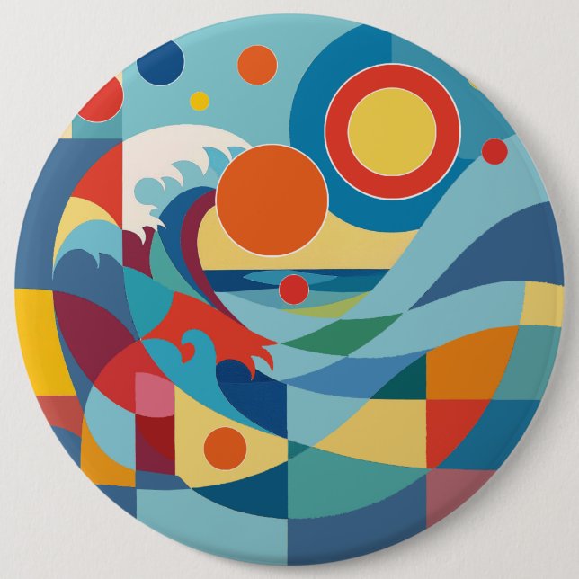 Sunrise Ocean Wave 6 Cm Round Badge (Front)
