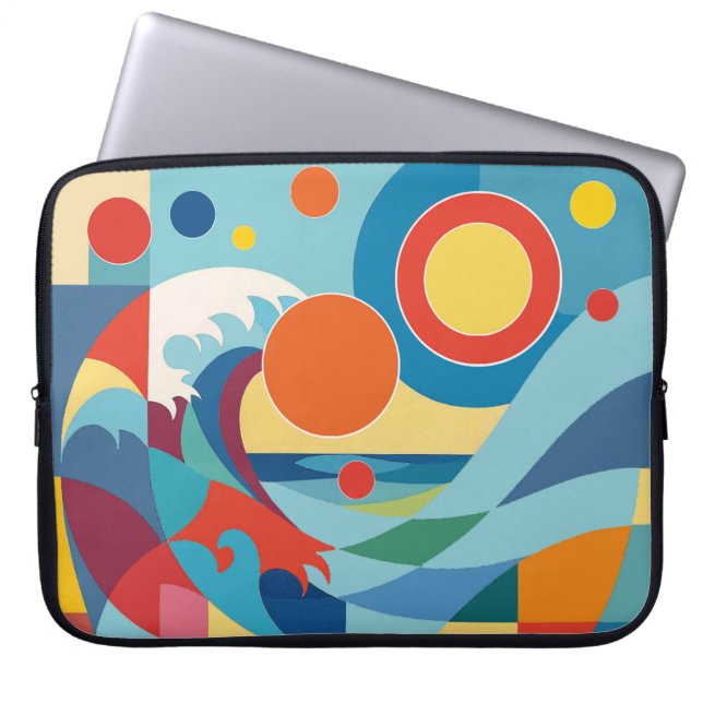 Sunrise Ocean Wave Laptop Sleeve (Front)
