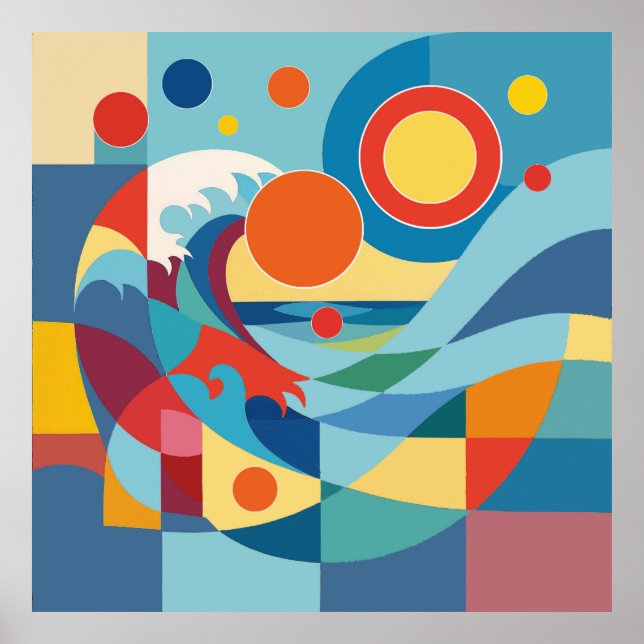 Sunrise Ocean Wave Poster (Front)