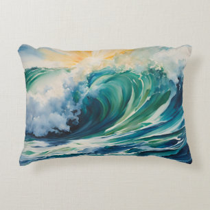 Sunrise Ocean Waves Beach Decorative Cushion