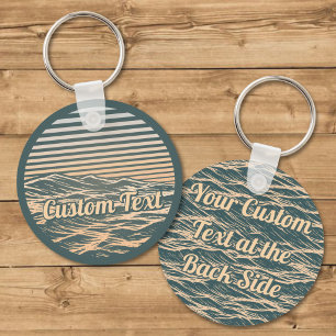 Sunrise Ocean Waves Icon Key Ring