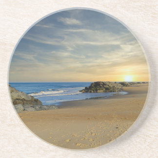 Sunrise on a Sandy Shoreline Coaster