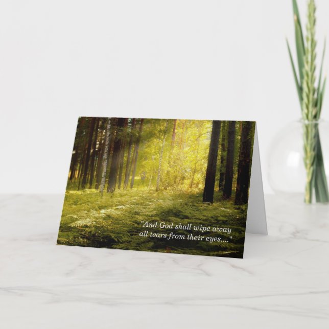 Sunrise on Forest Ferns Sympathy Card (Front)