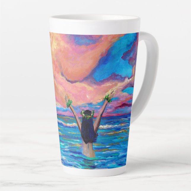 Sunrise on Kauai with Hula Girl Mug (Right Angle)