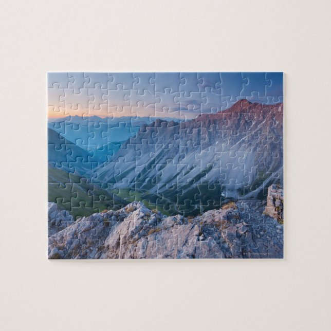 Sunrise on mt. falschkogel, in the lechtaler jigsaw puzzle (Horizontal)