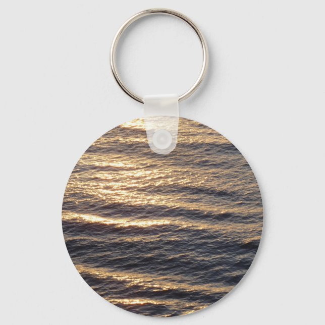 Sunrise on Ocean Waters Calming Photography Key Ring (Front)
