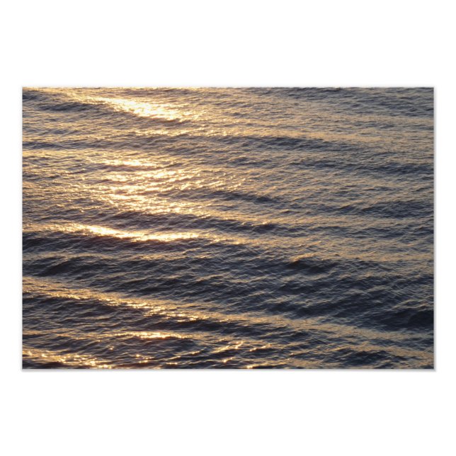 Sunrise on Ocean Waters Calming Photography Photo Print (Front)