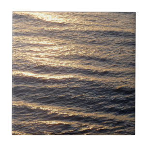 Sunrise on Ocean Waters Calming Photography Tile