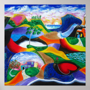 Sunrise on Puerto Rico coast Poster