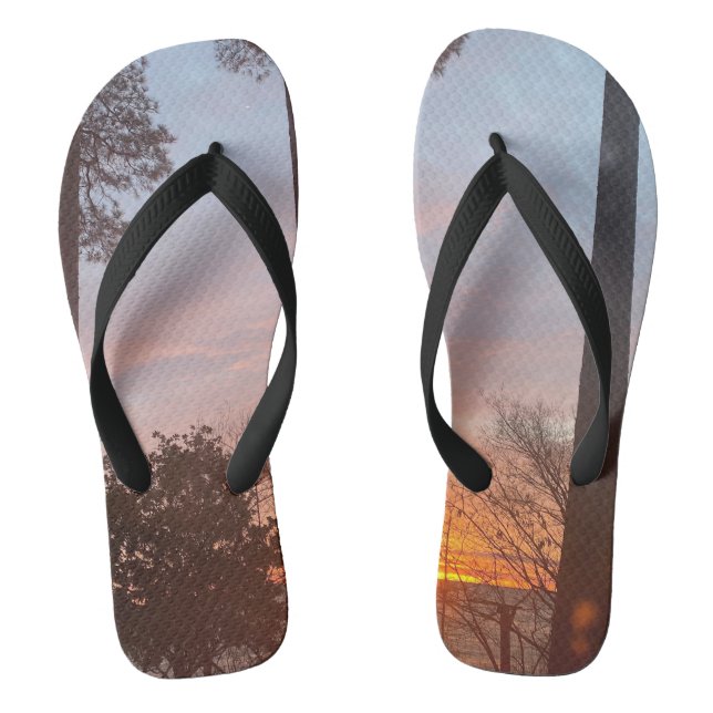 Sunrise on the bay flip flop sandals (Footbed)