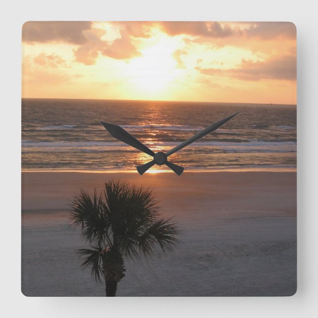 Sunrise on The Beach Wall Clock (Front)