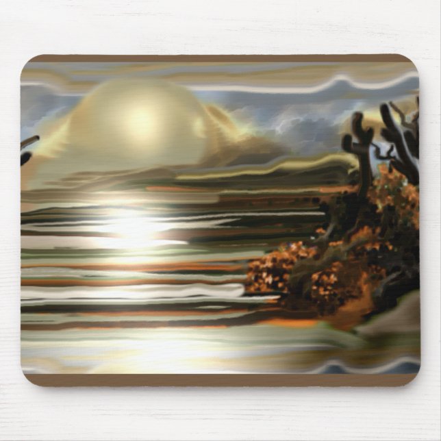 Sunrise on the Desert Abstract Southwestern Art Mouse Mat (Front)