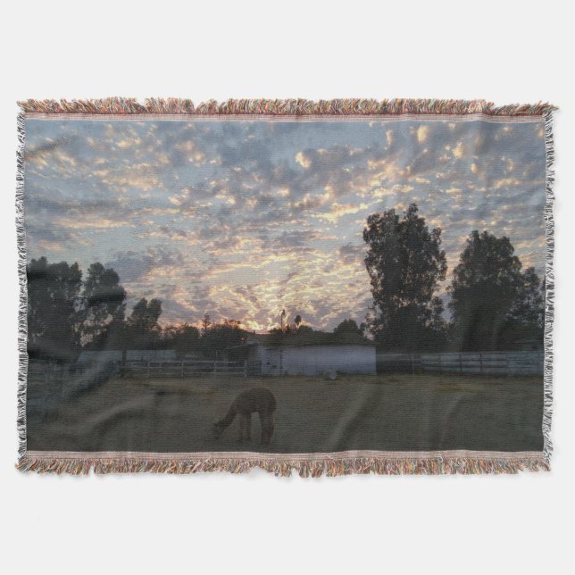 Sunrise on the Farm Throw Blanket (Front)