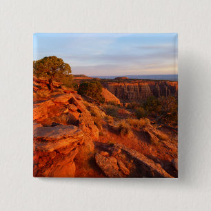 Sunrise on the Grand View Trail at CO Monument 15 Cm Square Badge