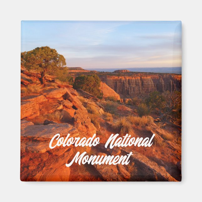 Sunrise on the Grand View Trail at CO Monument Magnet (Front)