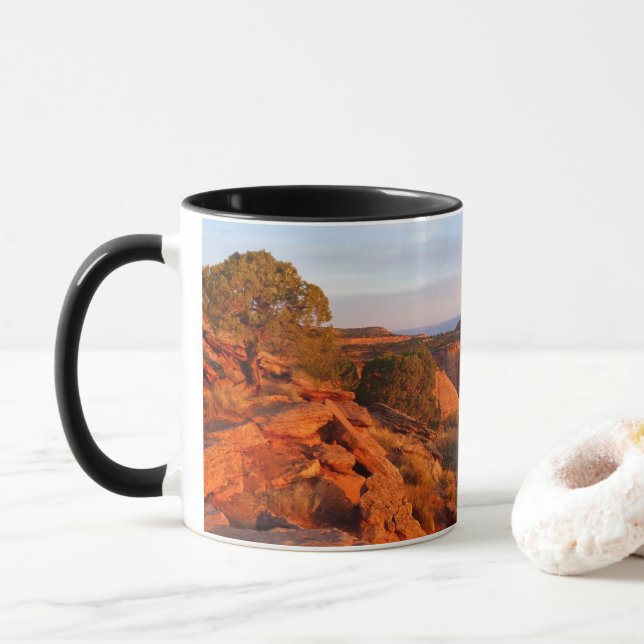 Sunrise on the Grand View Trail at CO Monument Mug (With Donut)
