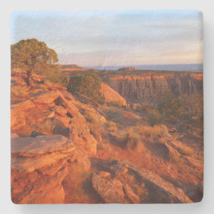 Sunrise on the Grand View Trail at CO Monument Stone Coaster