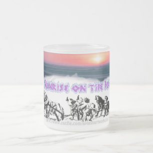 "Sunrise on the Ice" Frosted Glass Coffee Mug