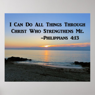 SUNRISE ON THE OCEAN PHILIPPIANS 4:13 POSTER