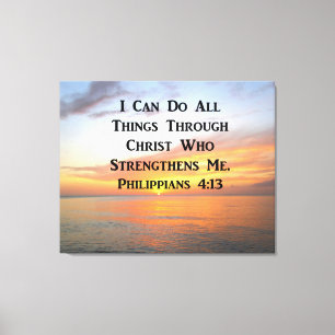 SUNRISE ON THE OCEANS PHILIPPIANS 4:13 SCRIPTURE CANVAS PRINT