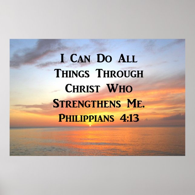 SUNRISE ON THE OCEANS PHILIPPIANS 4:13 SCRIPTURE POSTER (Front)