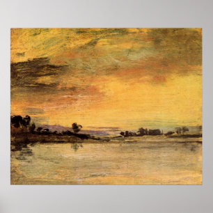 Sunrise on the river by Joseph Mallord Turner Poster