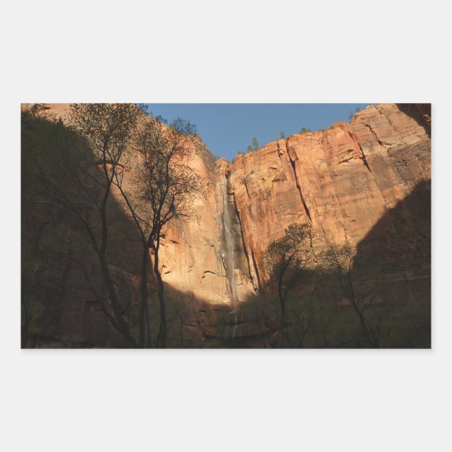 Sunrise on the Riverside Walk Trail at Zion Rectangular Sticker (Front)