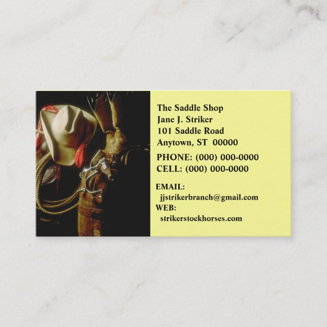 SUNRISE ON WESTERN GEAR BUSINESS CARDS COWBOY HAT (Front)