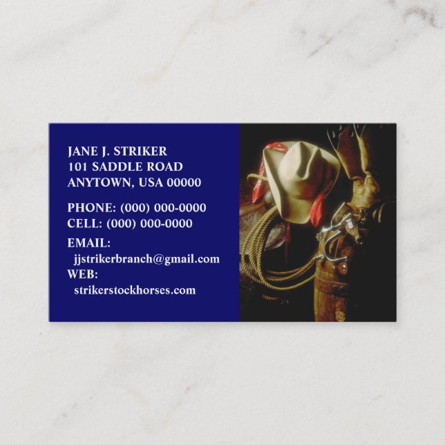 SUNRISE ON WESTERN GEAR BUSINESS CARDS COWBOY HAT (Front)