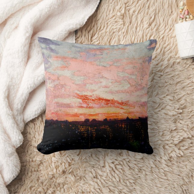 Sunrise or Sunset by Abbott Handerson Thayer Cushion (Blanket)