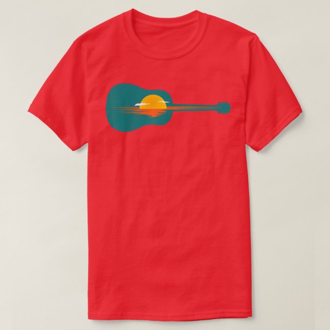 sunrise or sunset on the Guitar  T-Shirt (Design Front)