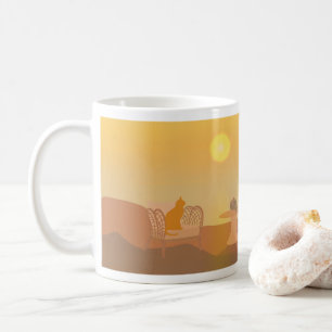 Sunrise Orange Cat Morning Hovering Dreaming dog Coffee Mug