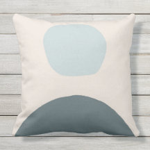 Sunrise outdoor pillow light blue and beige modern