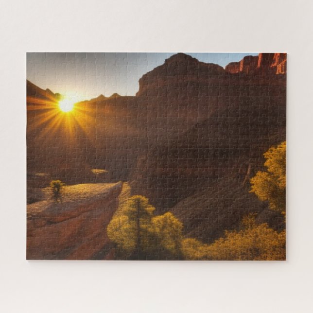 Sunrise Over a Canyon Jigsaw Puzzle (Horizontal)