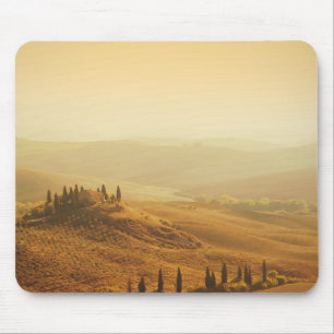 Sunrise over a landscape in Tuscany mousepad