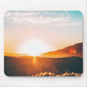 sunrise over a mountain mouse mat