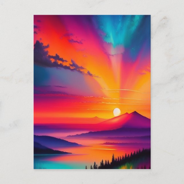Sunrise Over a Mountain Postcard (Front)