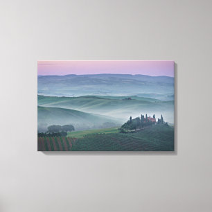 Sunrise over a Tuscany landscape canvas