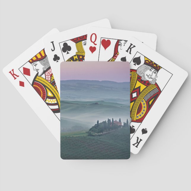 Sunrise over a Tuscany landscape cards (Back)