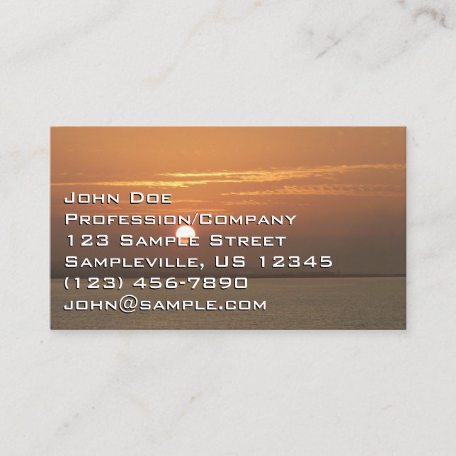 Sunrise over Aruba I Caribbean Seascape Business Card (Front)