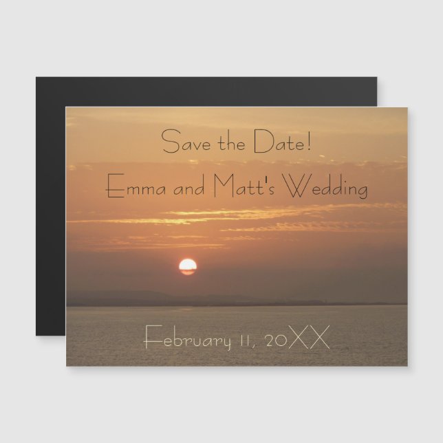 Sunrise over Aruba I Caribbean Seascape Magnetic Invitation (Front/Back)