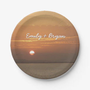 Sunrise over Aruba I Caribbean Seascape Paper Plate
