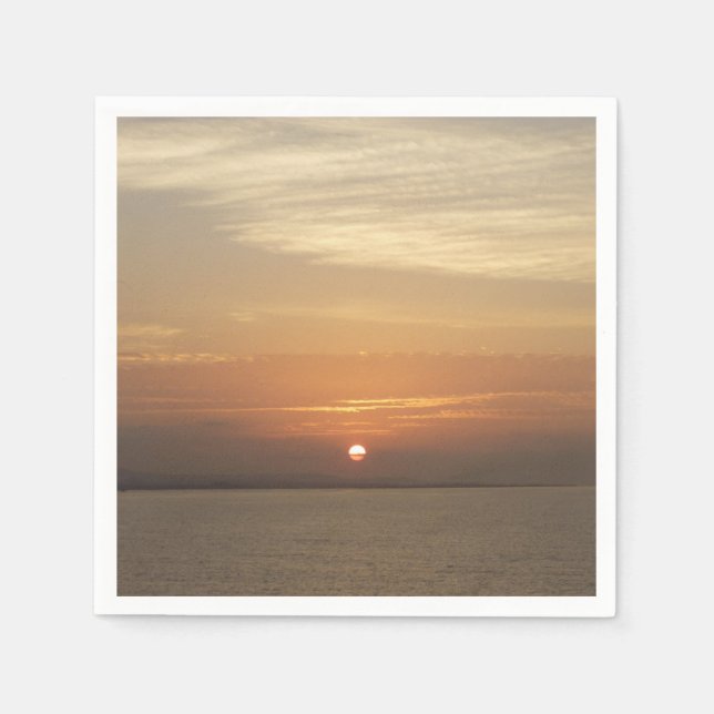 Sunrise over Aruba II Caribbean Seascape Napkin (Front)