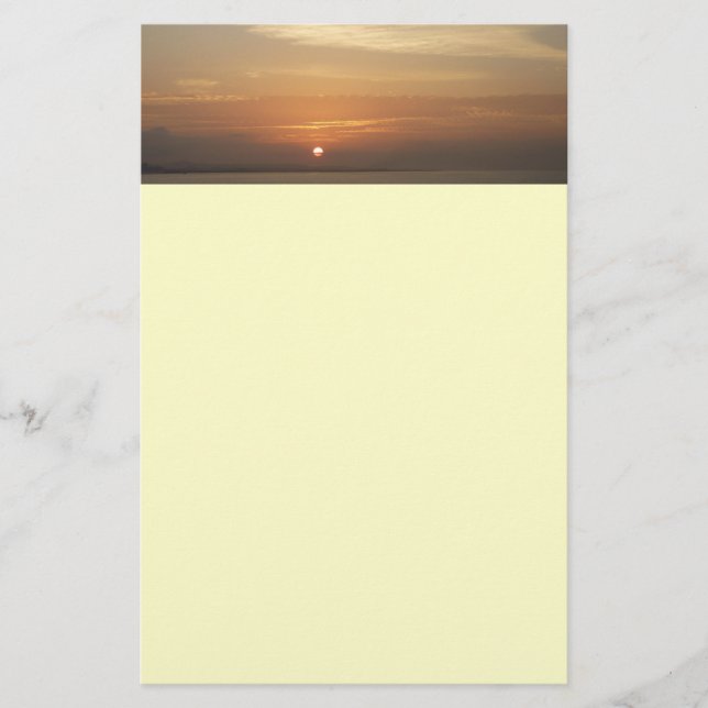Sunrise over Aruba II Caribbean Seascape Stationery (Front)