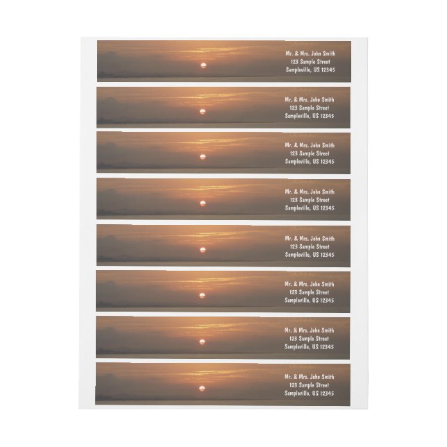 Sunrise over Aruba II Caribbean Seascape Wrap Around Label (Sheet)