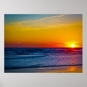 Sunrise Over Atlantic Ocean & Water Reflection III Poster