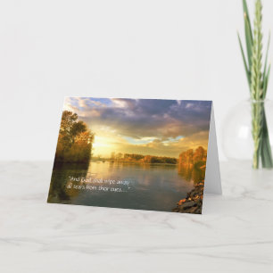 Sunrise over Autumn Lake Sympathy Card
