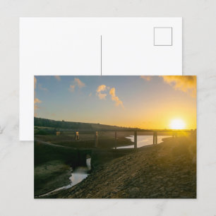 Sunrise Over Baitings Bridge - Exposed Depths Postcard