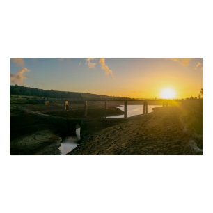 Sunrise Over Baitings Bridge - Exposed Depths Poster